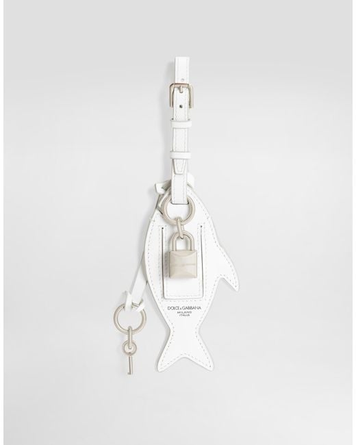 Dolce & Gabbana White Portachiavi Pelle for men