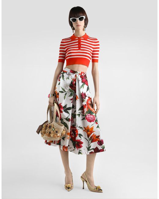 Polo A Righe di Dolce & Gabbana in Red