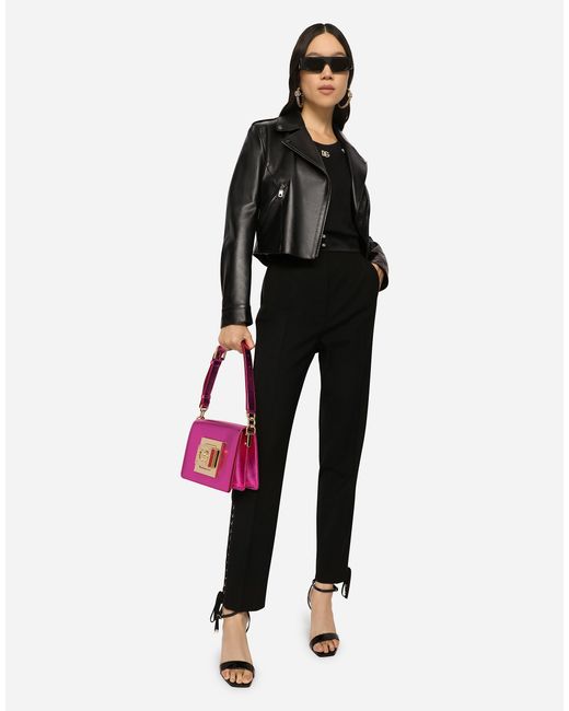 Dolce & Gabbana Black Leather Biker Jacket