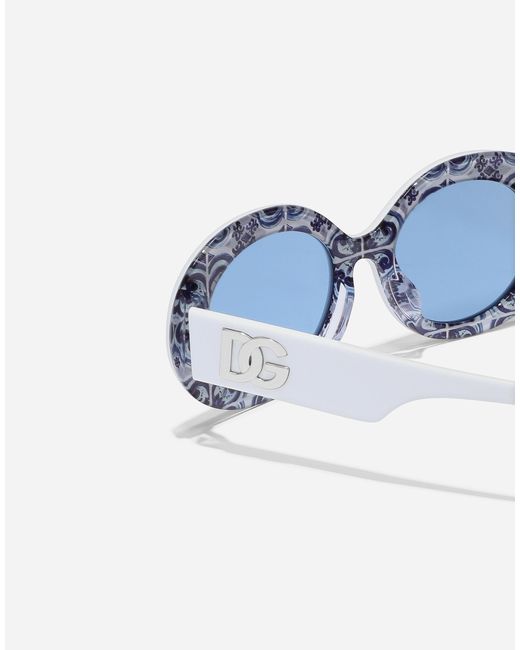 Dolce & Gabbana White Dg Logo Sunglasses