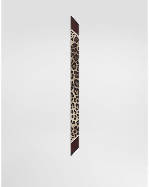 Dolce & Gabbana White Leo-Print Silk Twill Bandeau