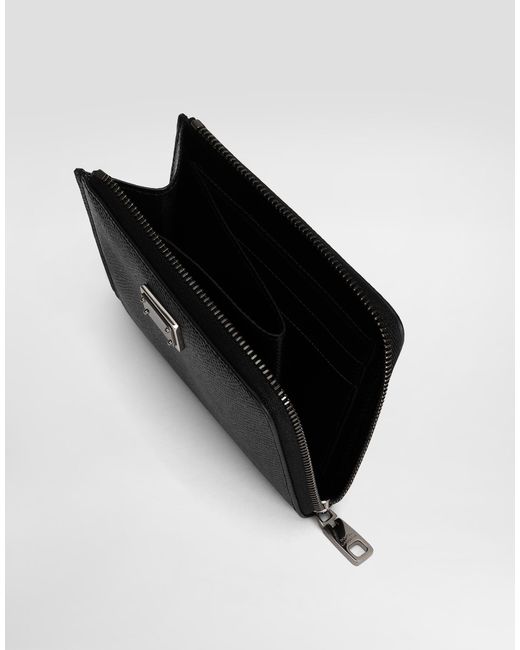 Dolce & Gabbana White Calfskin Card Holder With Branded Plate for men