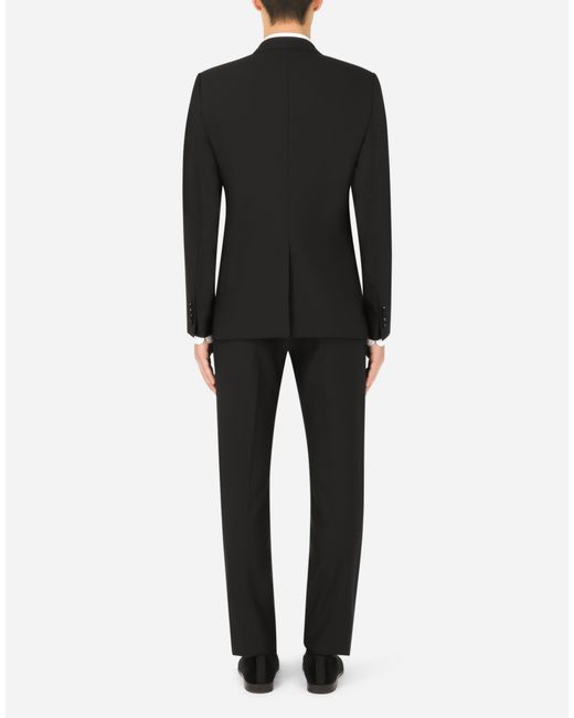 Dolce & Gabbana Black 3-Piece Wool Suit for men
