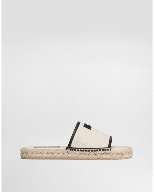 Dolce & Gabbana Natural Salt&Pepper Fabric Espadrille Sandal for men
