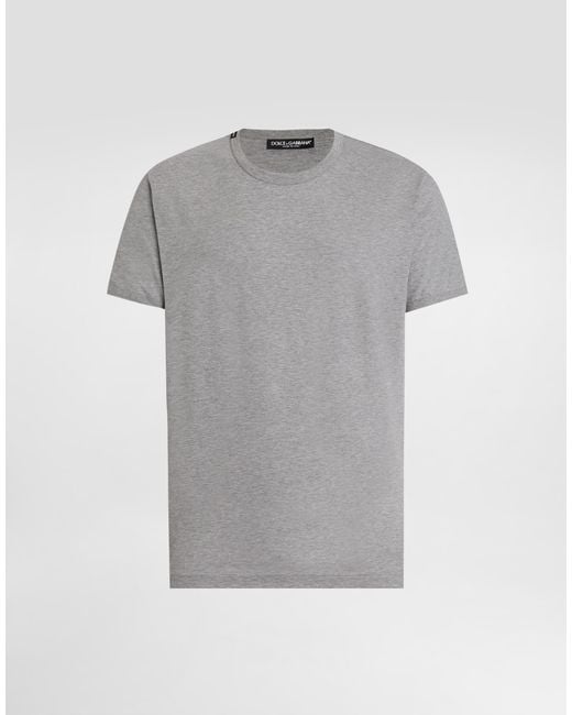 Dolce & Gabbana Gray Cotton T-Shirt for men