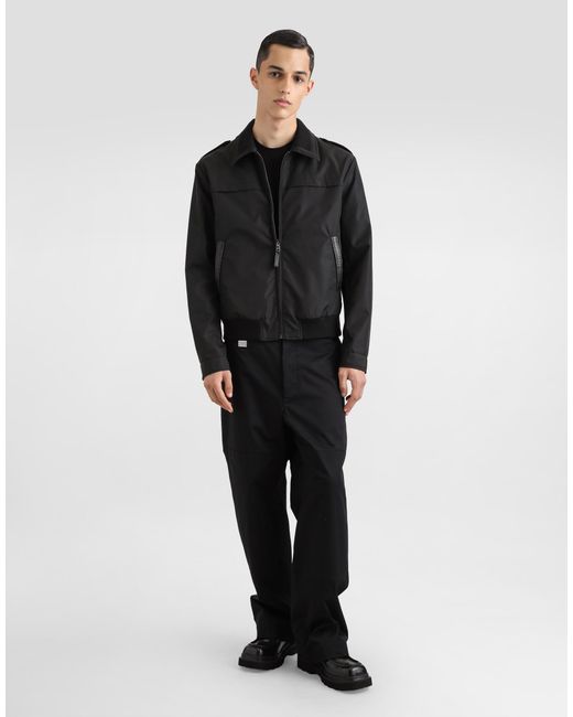 Dolce & Gabbana Black Canvas Bomber Jacket With Tag for men