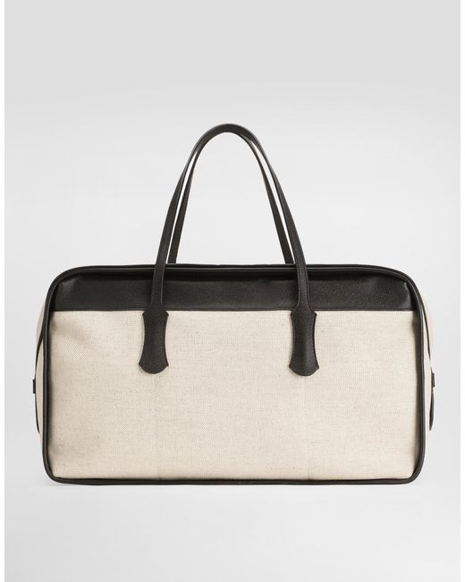 Dolce & Gabbana Natural Salt&Pepper Calfskin Atene Handbag for men