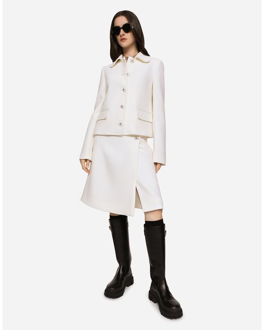 Dolce & Gabbana Wool Crepe Gabbana Jacket White