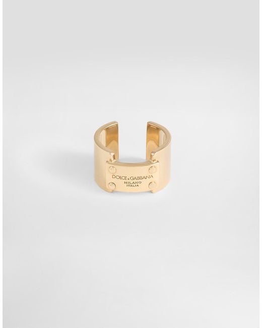 Dolce & Gabbana Ring Mit -Logoplakette in White für Herren