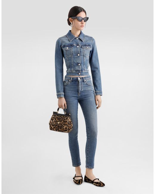Dolce & Gabbana Blue Cropped Denim Jacket