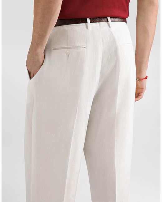 Dolce & Gabbana White Pantalone for men