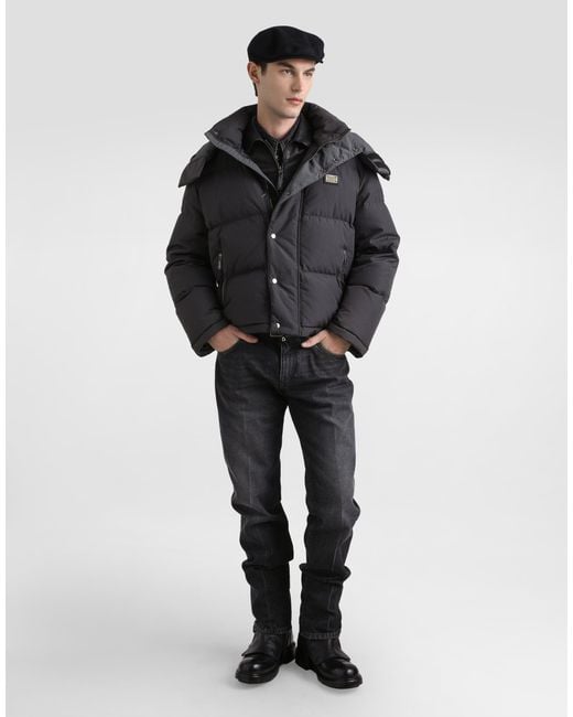 Dolce & Gabbana Black Padded And Quilted Jacket for men