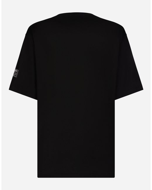 Dolce & Gabbana Kurzarm-T-Shirt Mit Vertikalem Logoprint in Black für Herren