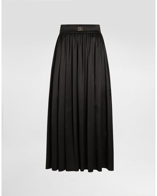 Dolce & Gabbana Black Skirt With Metal Logo