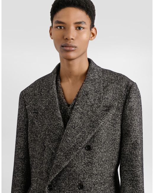 Dolce & Gabbana Gray Double-Breasted Jacket for men