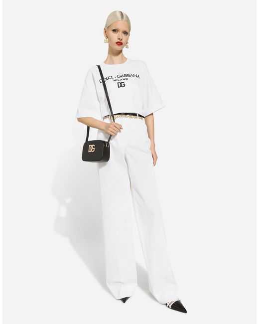 Dolce & Gabbana フレアパンツ コットンギャバジン White