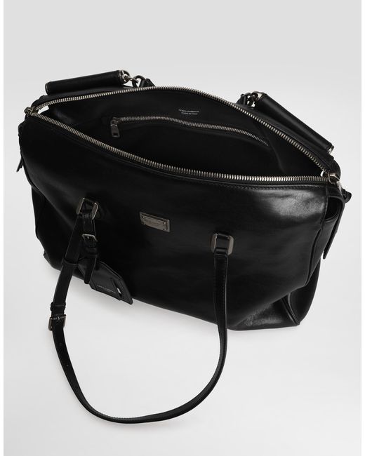 Dolce & Gabbana Black Vittoria Calfskin Bag for men