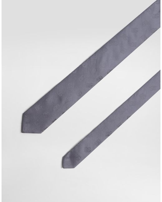 Dolce & Gabbana White Dg Logo Jacquard Tie for men
