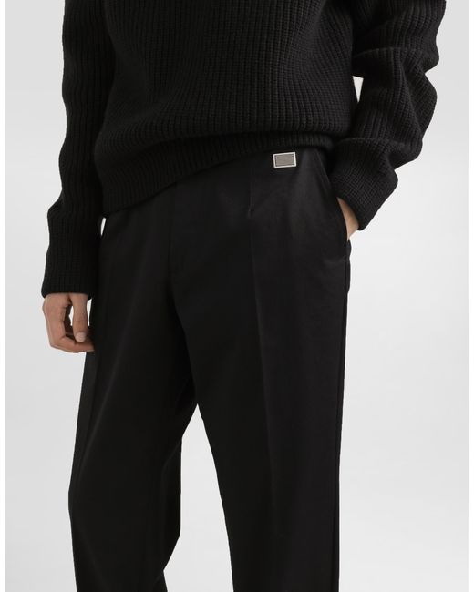 メンズ Dolce & Gabbana テーラード コットン パンツ Black