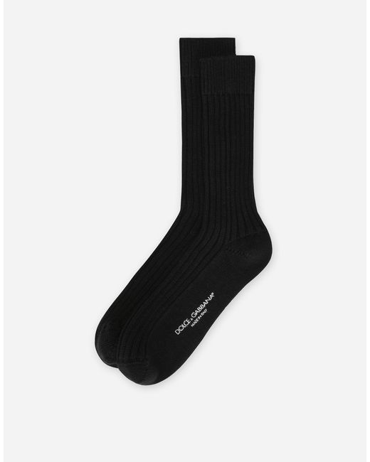 メンズ Dolce & Gabbana ソックス リブコットン＆ウール Black