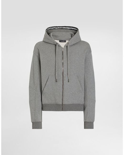 Dolce & Gabbana Gray Cotton Hooded Sweatshirt for men