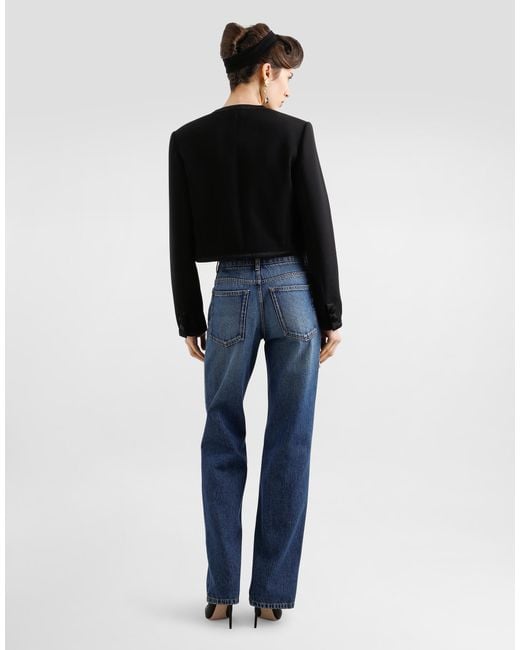 Dolce & Gabbana Black Double Crêpe Wool Jacket