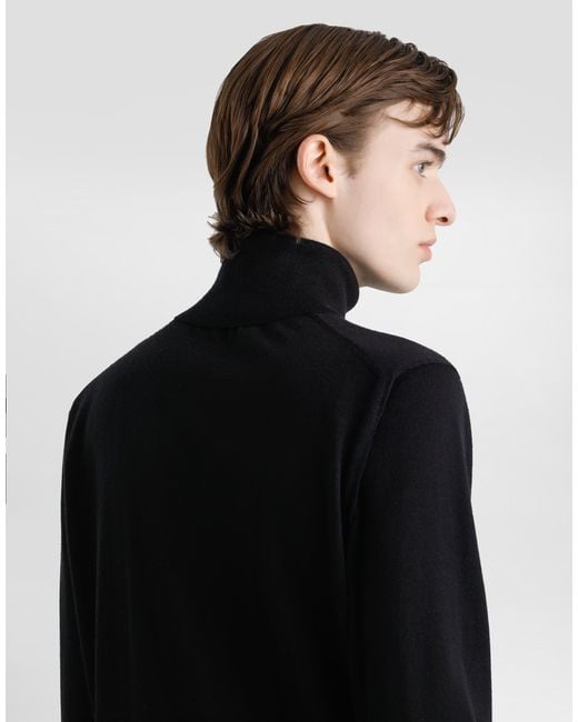 Cashmere Turtleneck Pullover Dolce & Gabbana pour homme en coloris Black
