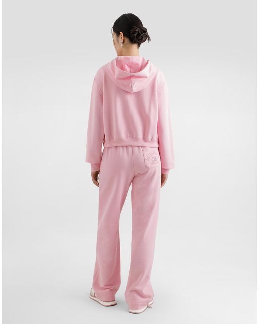 Dolce & Gabbana Pink Jersey Jogging Pants With Dg Logo Embroidery