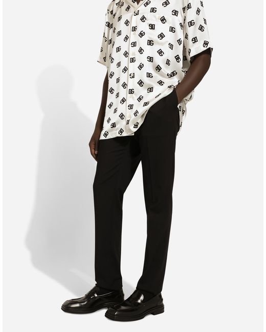 メンズ Dolce & Gabbana パンツ ストレッチウール Black
