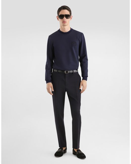 Dolce & Gabbana Blue Technical Piqué T-Shirt for men