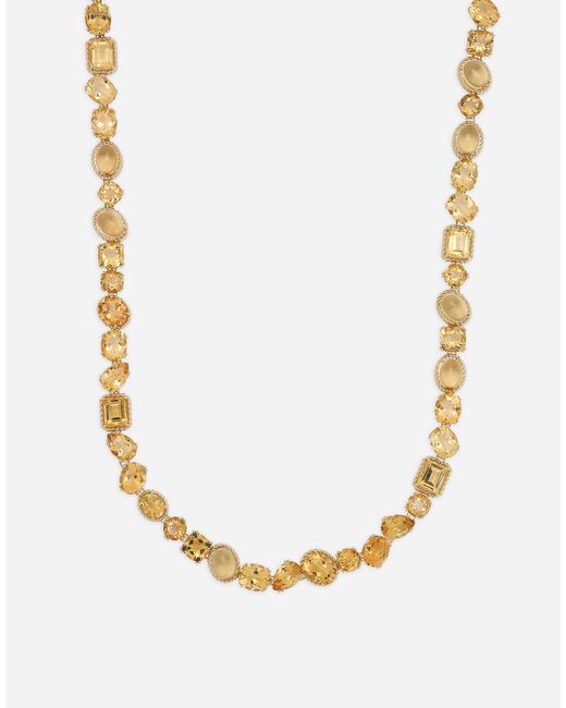 Dolce & Gabbana White Monochrome Sautoir 18-Carat And Citrines