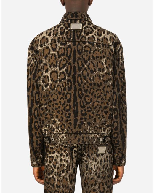 mens leopard print denim jacket