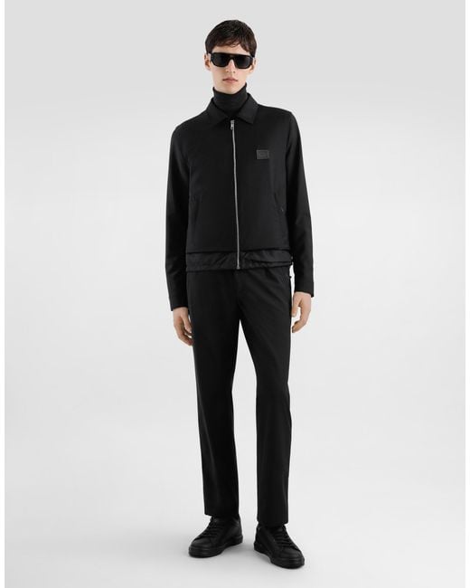 Dolce & Gabbana Black Zip-Up Windbreaker for men