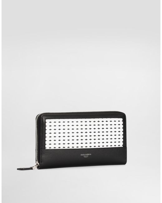Dolce & Gabbana White Woven Plongé Calfskin Wallet for men