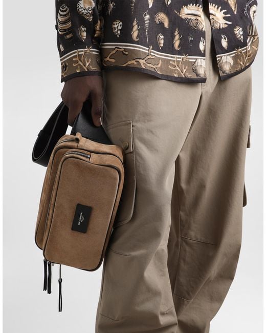 Dolce & Gabbana Multicolor Leather And Split Calfskin Belt Bag for men