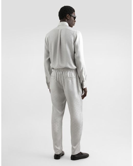 Dolce & Gabbana White Dg Logo Jacquard Jogging Trousers for men