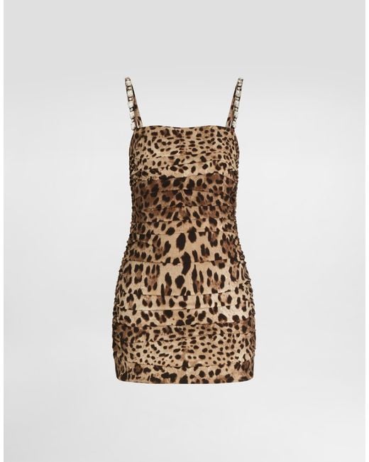 Dolce & Gabbana Natural Leo- Charmeuse Dress