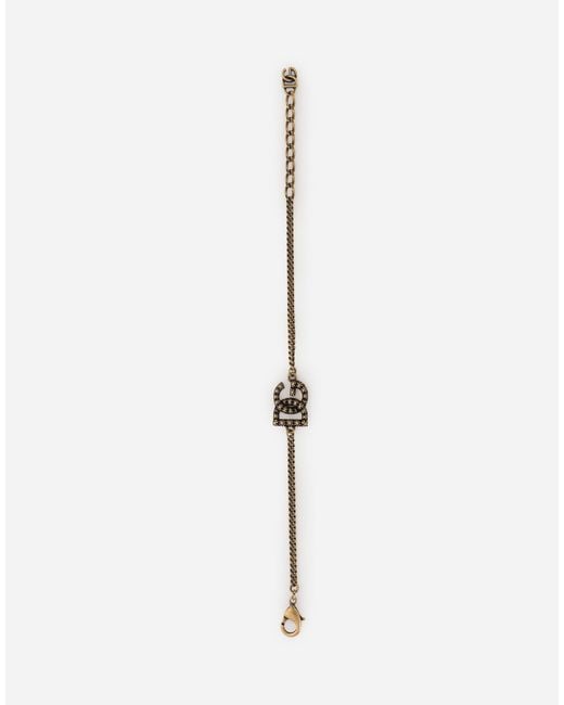 Dolce & Gabbana Metallic Link Bracelet With Dg Logo
