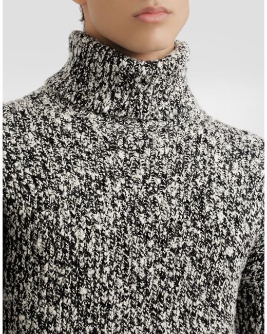 Dolce & Gabbana Wool Blend Turtleneck in Gray für Herren