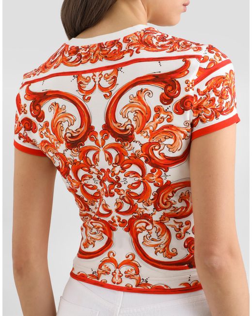 Dolce & Gabbana Red T-Shirt M/Corta Giro