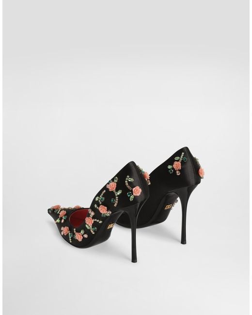 Dolce & Gabbana White Satin Pumps With Embellishments