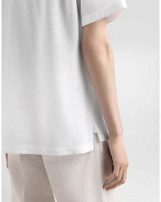 メンズ Dolce & Gabbana ピケ アロハシャツ Blue