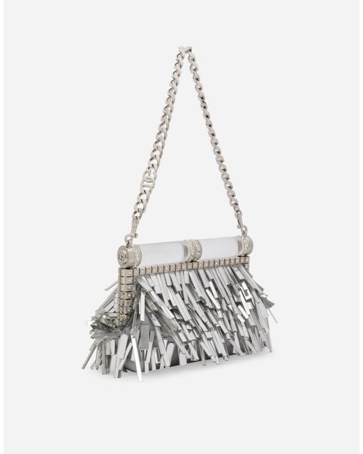Dolce & Gabbana Multicolor Mordore Nappa Bag With Fringing