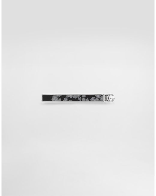 Dolce & Gabbana White Tie Clip With Stone for men