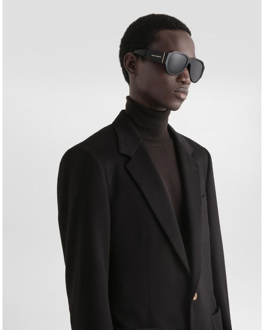 Dolce & Gabbana Black Single-Breasted Portofino Cashmere Jacket for men