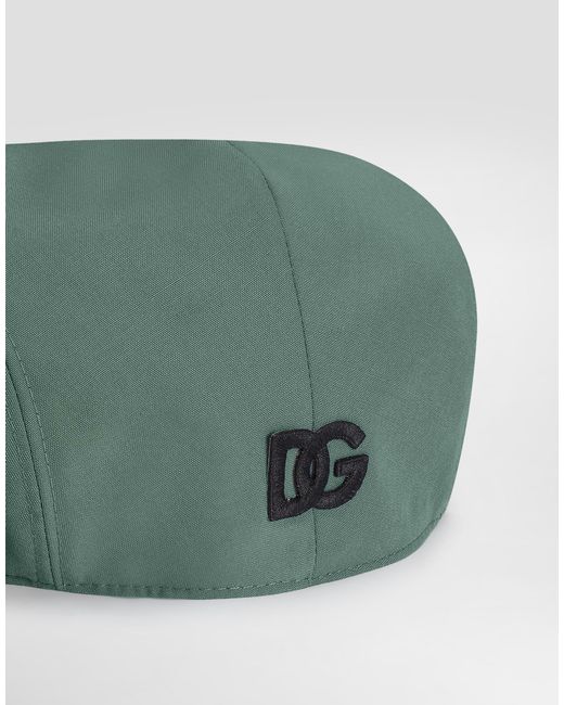 Dolce & Gabbana Green Wool Poplin Flat Cap for men