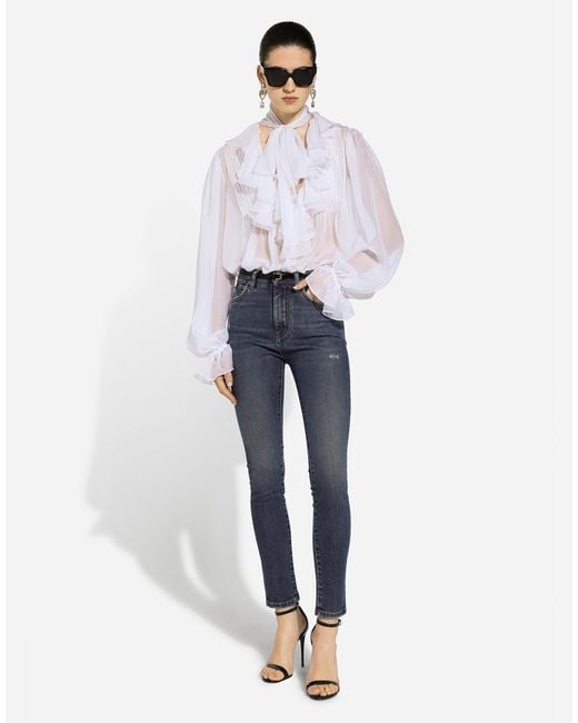 Dolce & Gabbana Blue Skinny Cotton Denim Audrey Jeans