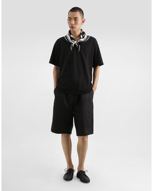 Dolce & Gabbana White Linen Fabric Shorts for men