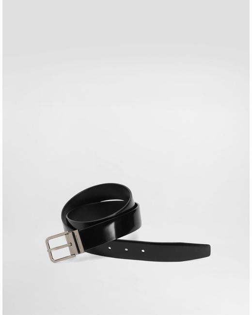 メンズ Dolce & Gabbana Brushed Calfskin Belt White