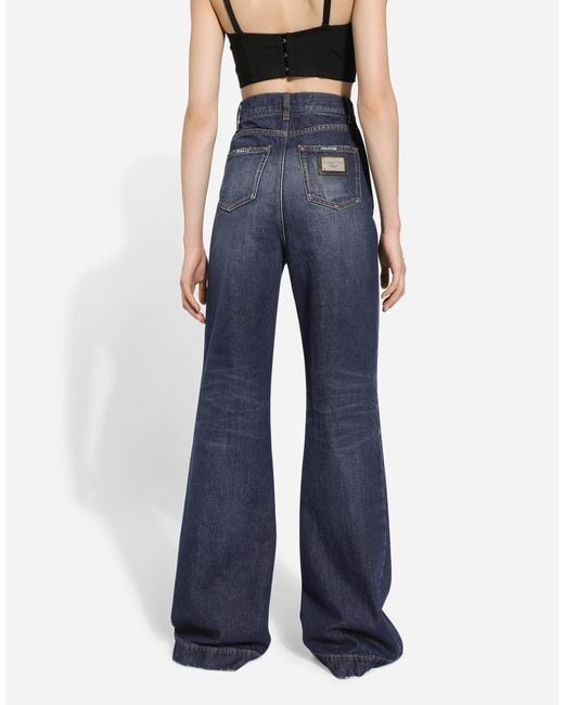 Dolce & Gabbana Blue Flared Denim Jeans